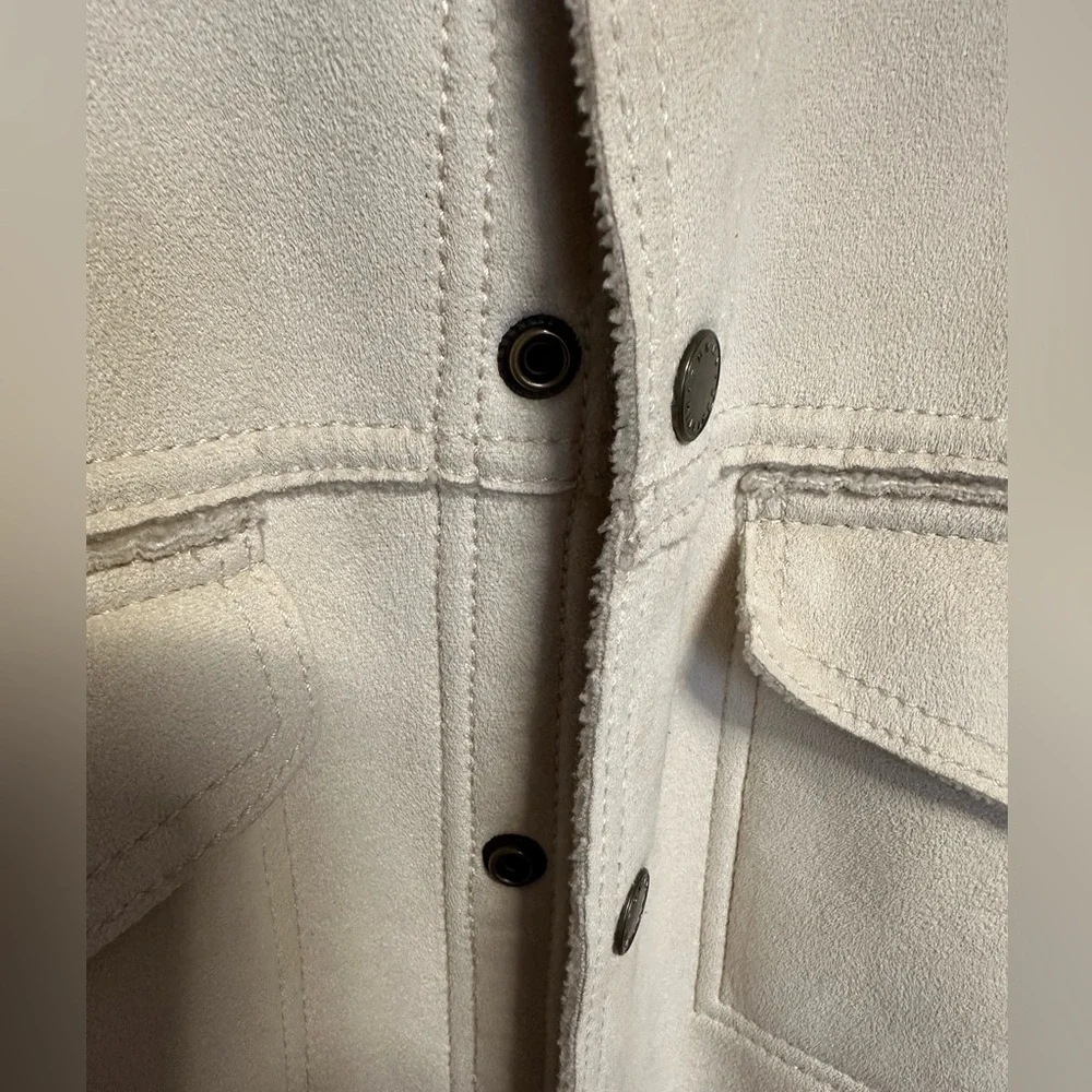 Tommy Hilfiger Shirt Jacket Mens Small Coat Faux Suede Fleece Lined - Picture 4 of 7